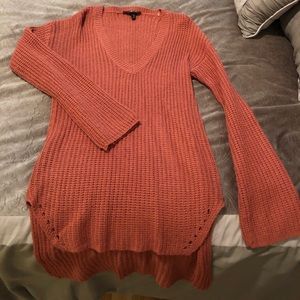 Burnt orange tunic knit sweater